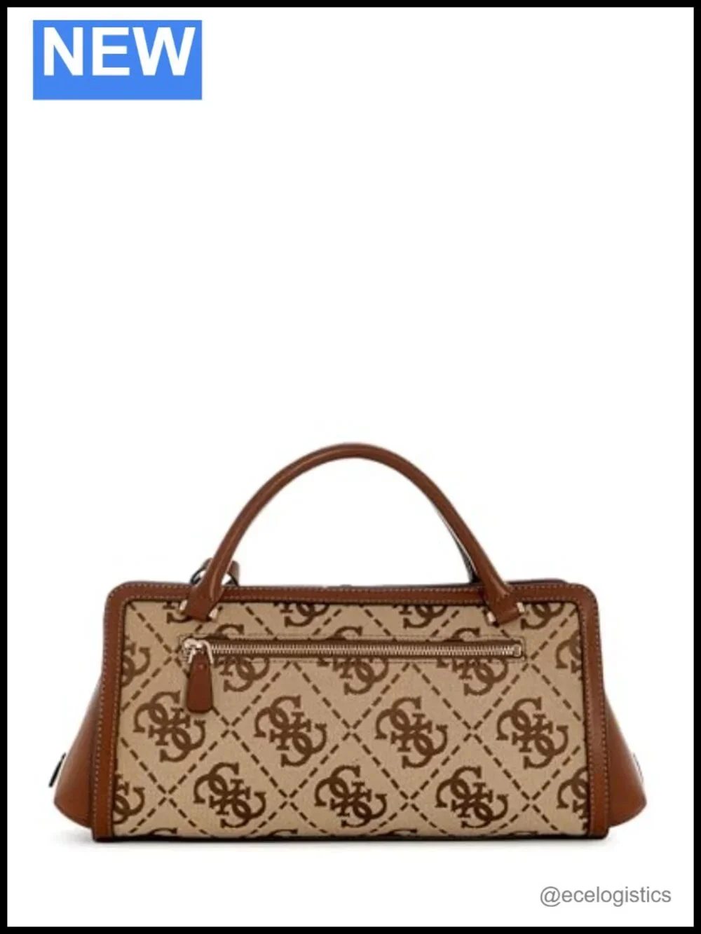 Women's Small Satchel with Zip Pockets and Removable Charm